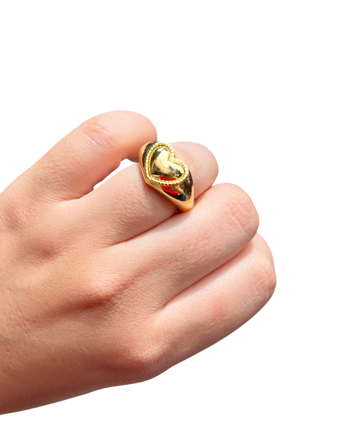 ANILLO CORAZON DORADO