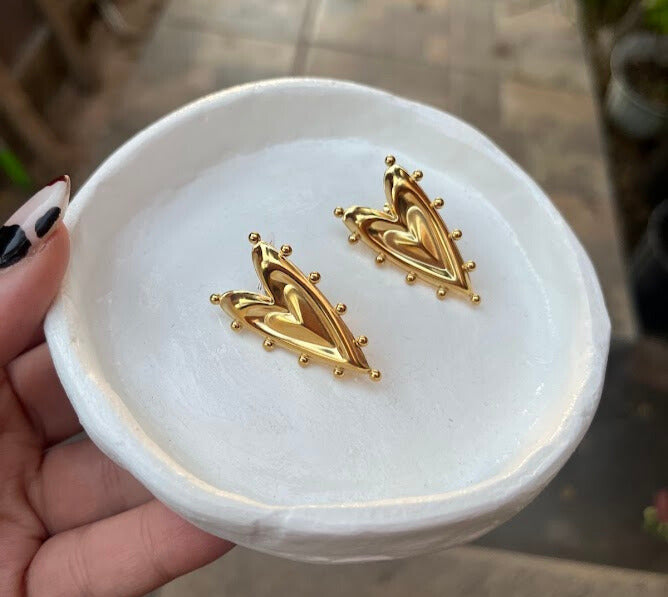 ARETES CORAZON ALARGADO