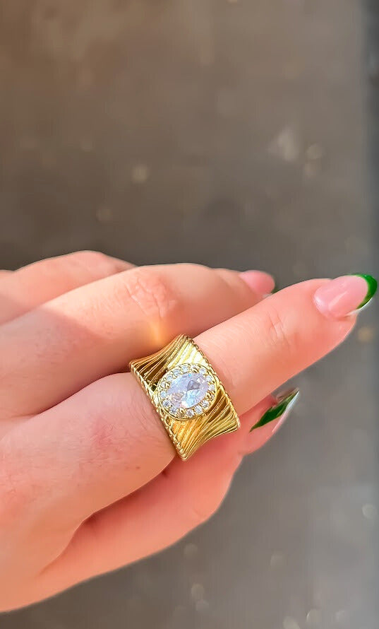 ANILLO CHUNKY ZIRCONIA