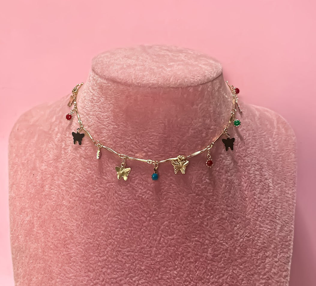 CHOKER MARIPOSAS COLGANTES