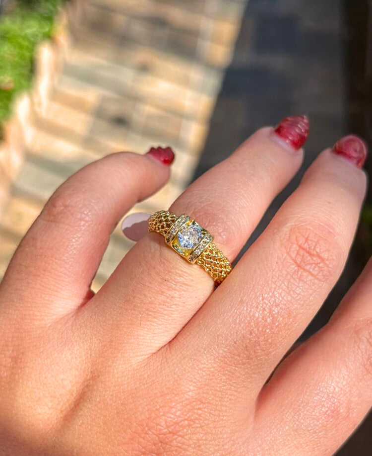 ANILLO CADENA Y ZIRCONIA