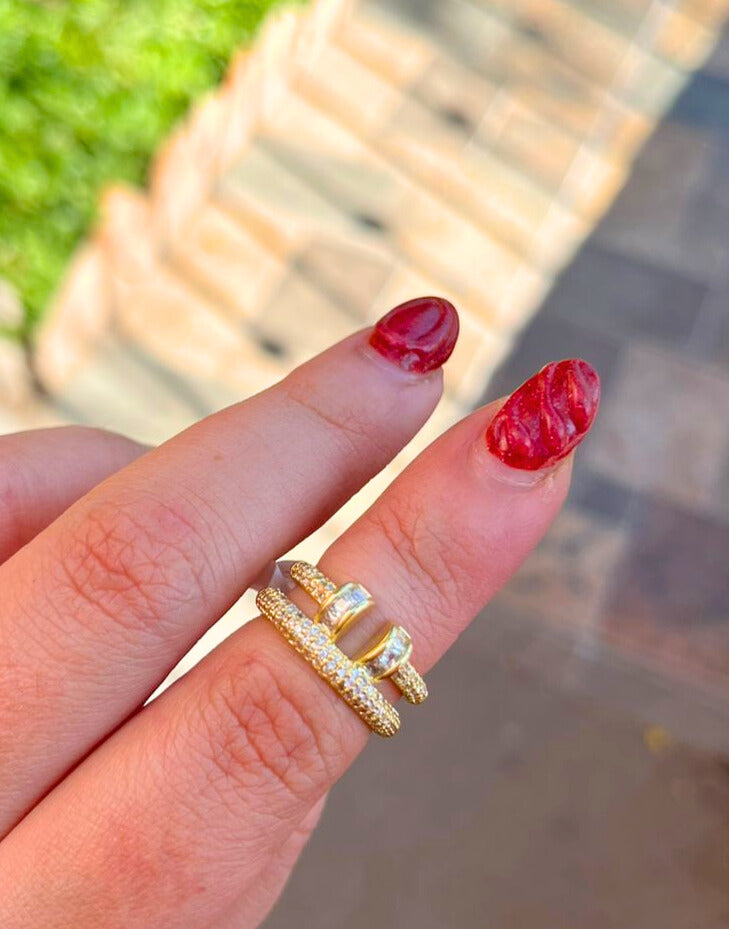 ANILLO DOBLE ZIRCONIAS