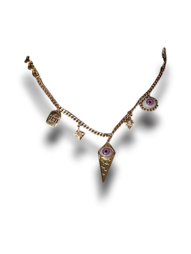 CHOKER OJO ESTRELLAS ROSAS