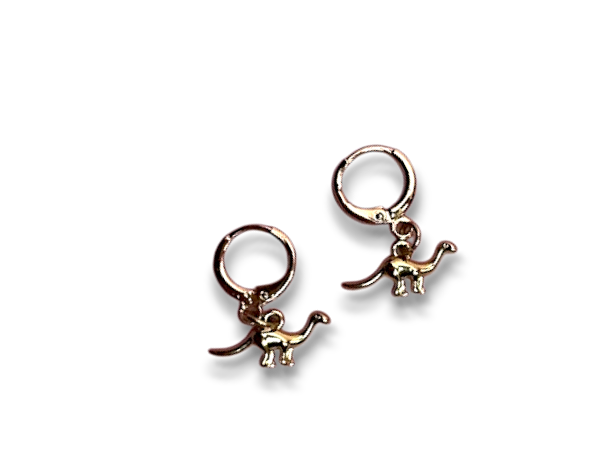 ARETES HUGGIES COLGANTES DINOSAURIO