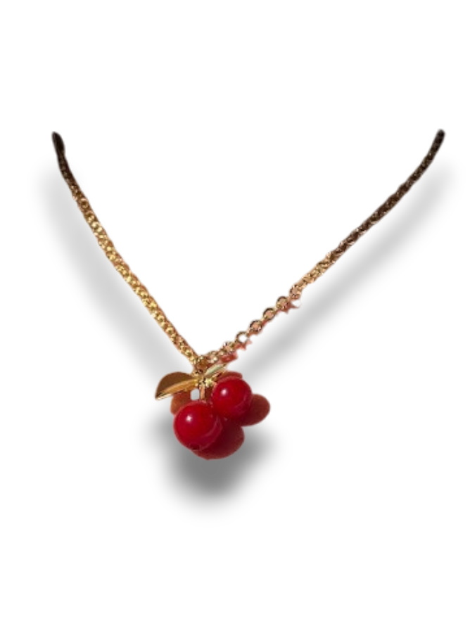COLLAR CEREZA DORADA
