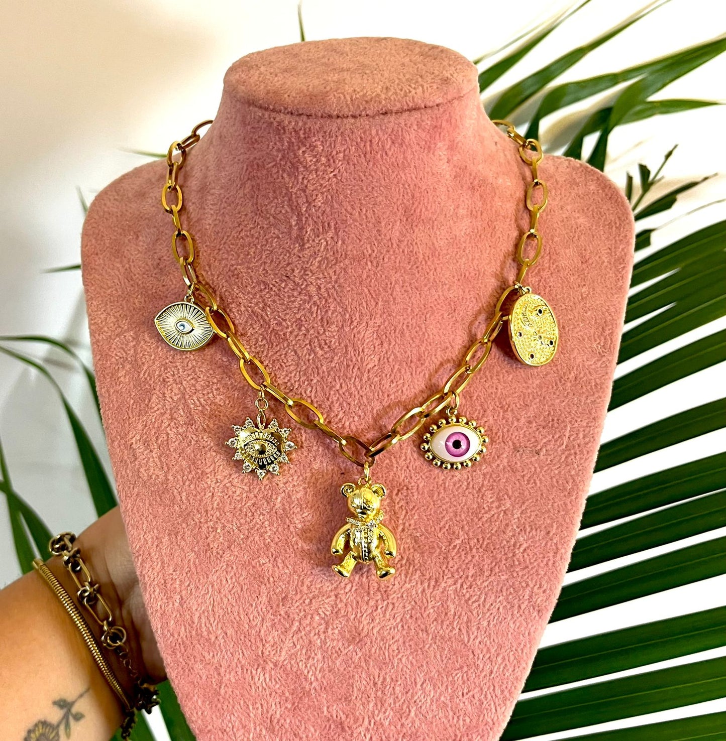 CHOKER OSO Y OJOS COLGANTES