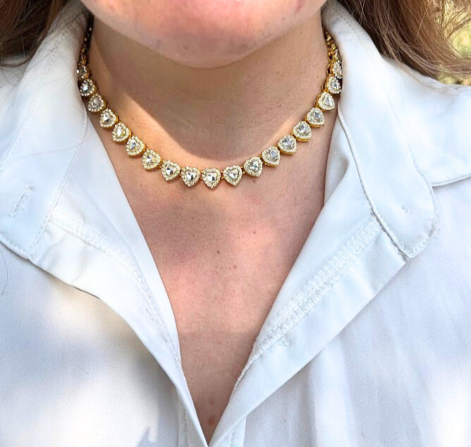 CHOKER CORAZONES ZIRCONIAS