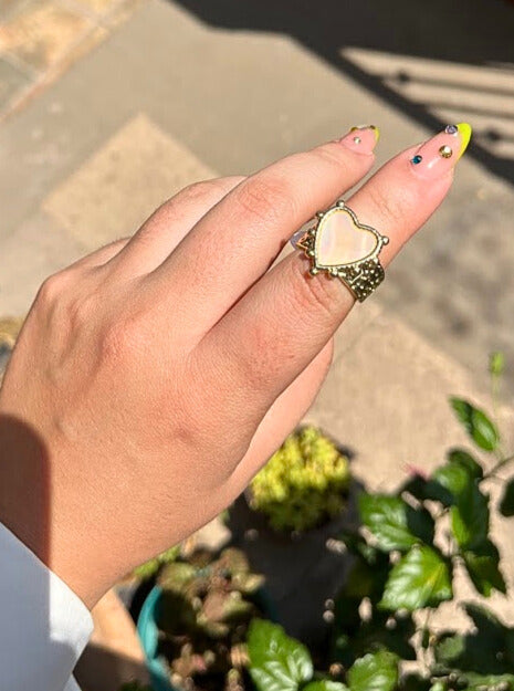ANILLO CORAZON MADRE PERLA