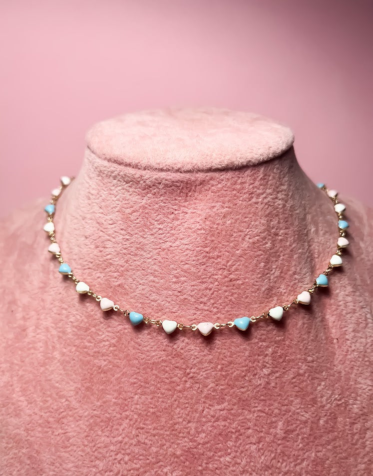 CHOKER CORAZONES COLORES PASTEL