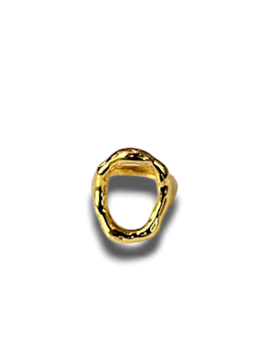 ANILLO CIRCULO HUECO DORADO