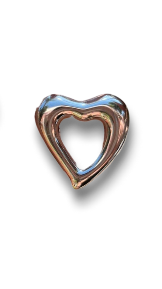 ANILLO SILUETA CORAZON PLATA
