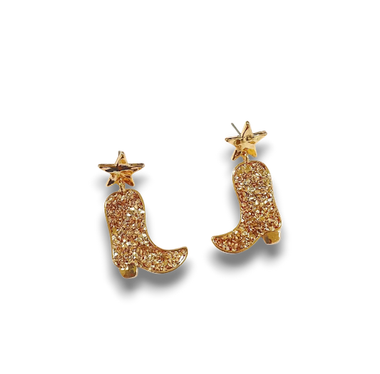 ARETES BOTA VAQUERA BRILLOS