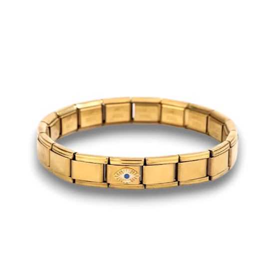 PULSERA ITALIANA DORADA OJO